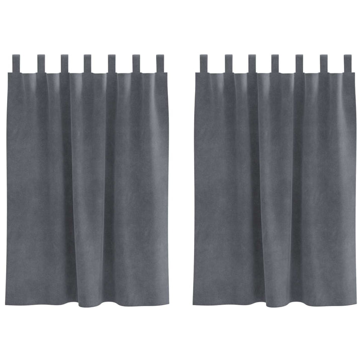 Mørklægningsgardiner 2 stk. Lysegrå 140 x 140 cm Fløjl