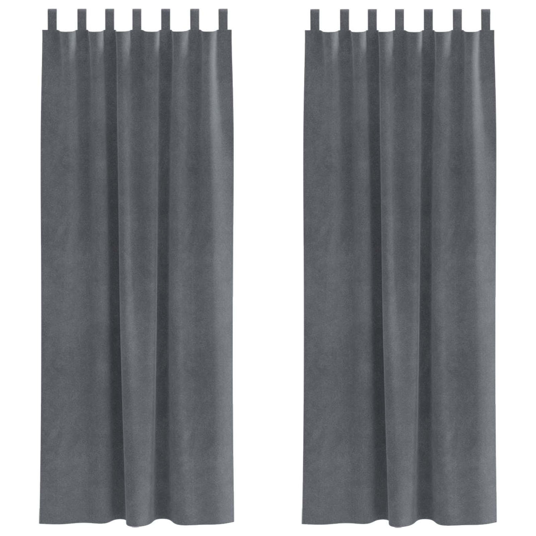 Mørklægningsgardiner 2 pcs Lysegrå 140 x 260 cm Fløjl