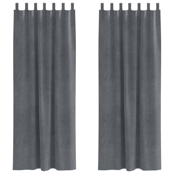 Mørklægningsgardiner 2 pcs Lysegrå 140 x 260 cm Fløjl