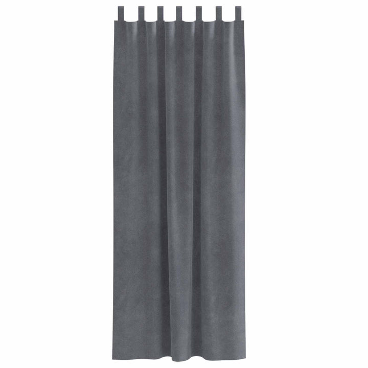 Mørklægningsgardiner 2 pcs Lysegrå 140 x 260 cm Fløjl