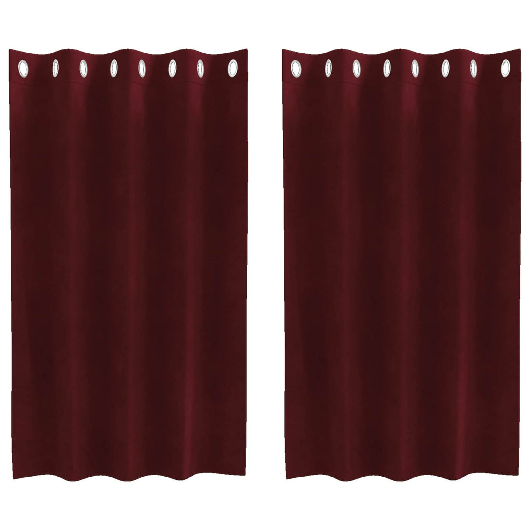 Mørklægningsgardiner 2 pcs Vinrød 140 x 140 cm Fløjl