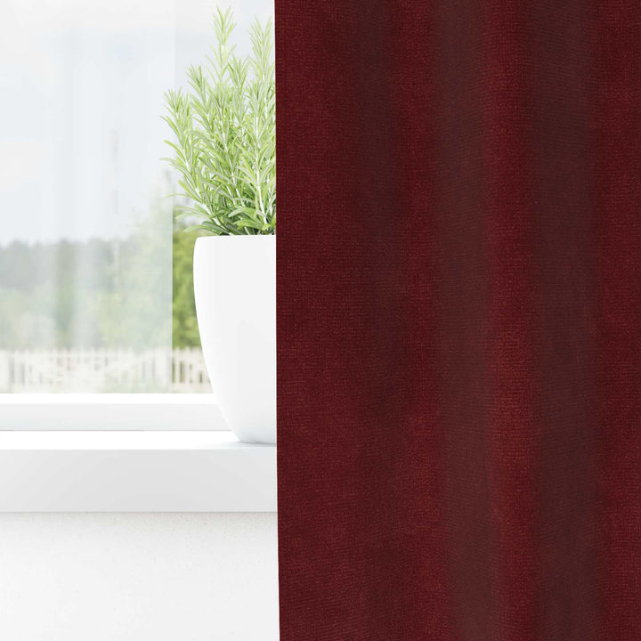 Mørklægningsgardiner 2 pcs Vinrød 140 x 260 cm Fløjl