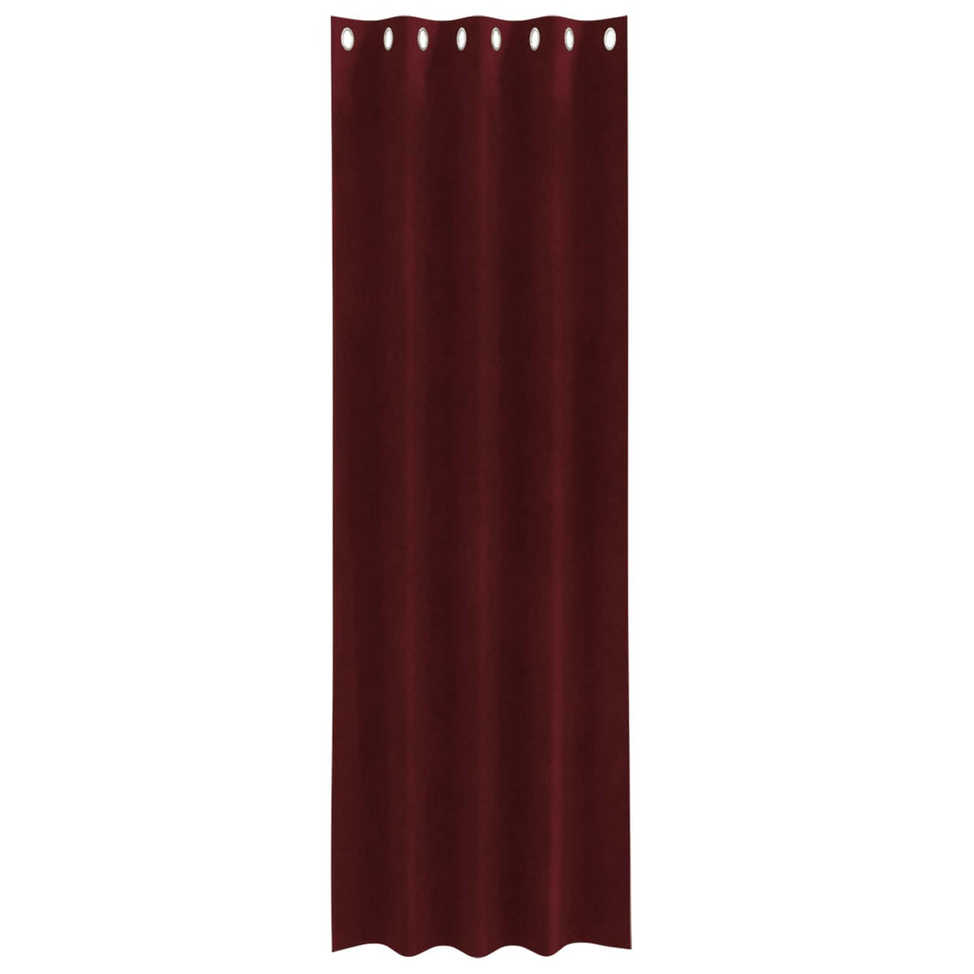 Mørklægningsgardiner 2 pcs Vinrød 140 x 260 cm Fløjl