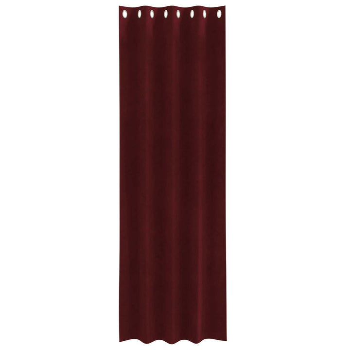 Mørklægningsgardiner 2 pcs Vinrød 140 x 260 cm Fløjl