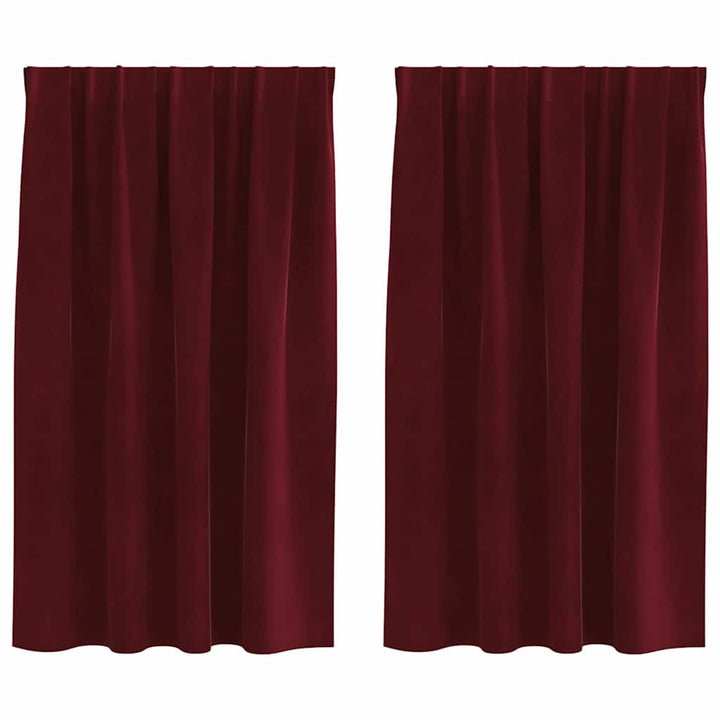 Mørklægningsgardiner 2 pcs Vinrød 140 x 140 cm Fløjl