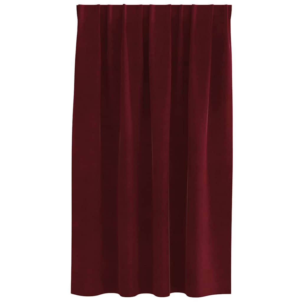 Mørklægningsgardiner 2 pcs Vinrød 140 x 140 cm Fløjl