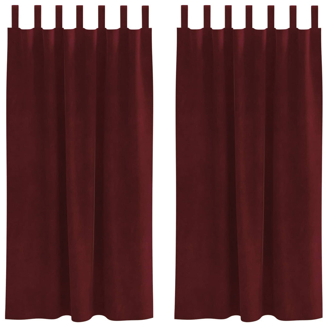 Mørklægningsgardiner 2 pcs Vinrød 140 x 175 cm Fløjl
