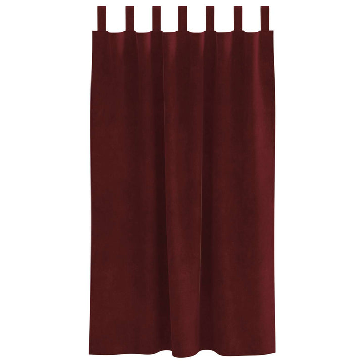 Mørklægningsgardiner 2 pcs Vinrød 140 x 175 cm Fløjl