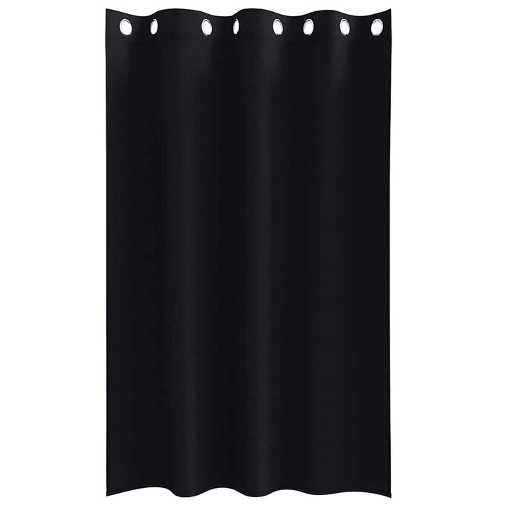 Mørklægningsgardiner med ringe 2 pcs Sort 175 x 140 cm