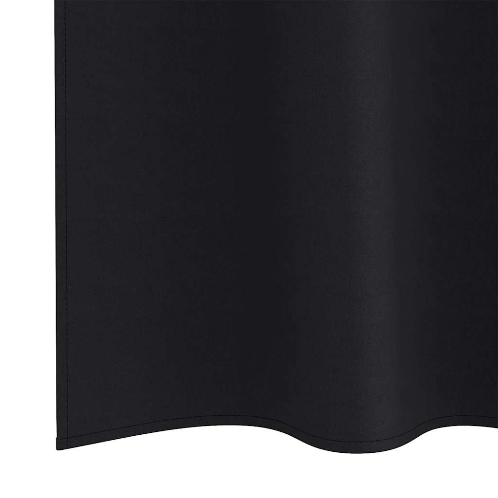 Mørklægningsgardiner med ringe 2 stk. Sort 260 x 140 cm