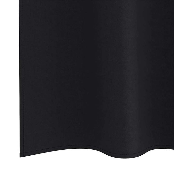 Mørklægningsgardiner med ringe 2 stk. Sort 260 x 140 cm