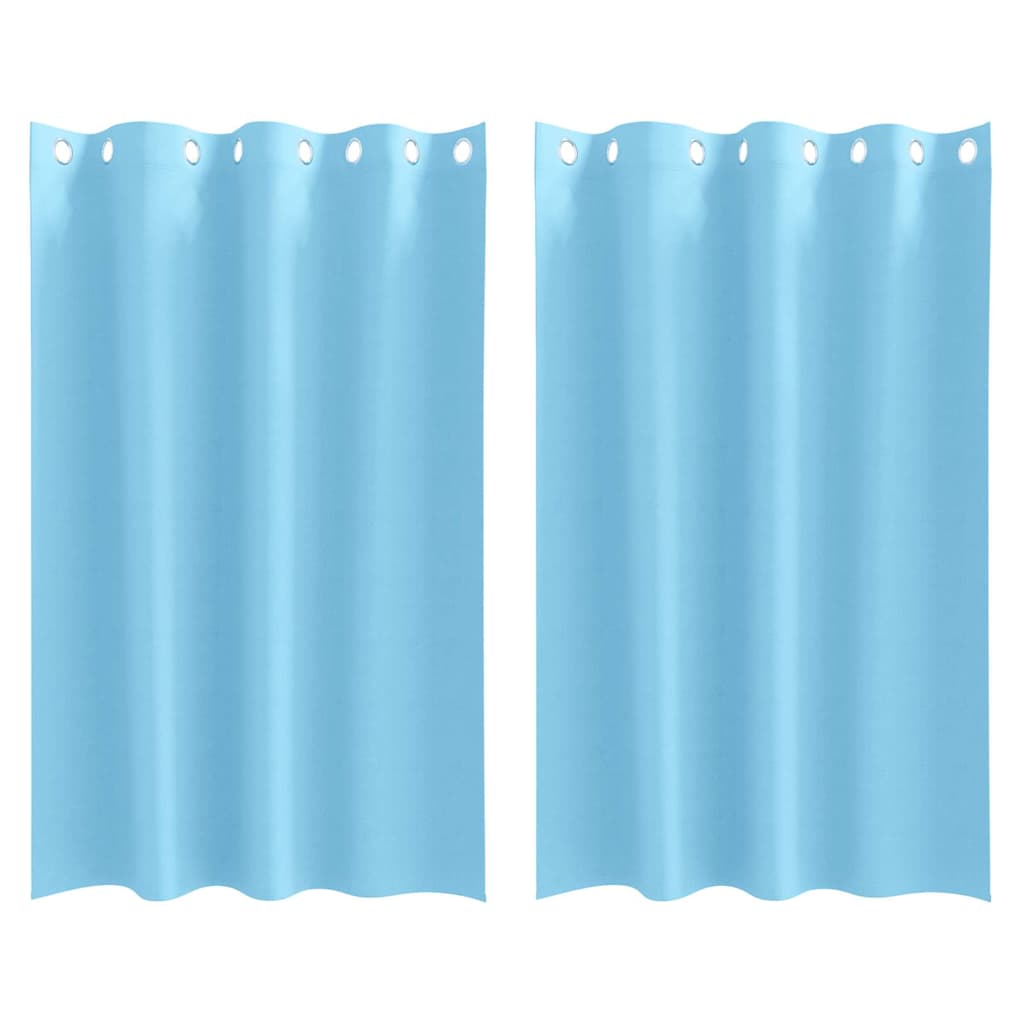 Mørklægningsgardiner med ringe 2 stk. Lyseblå 175 x 140 cm