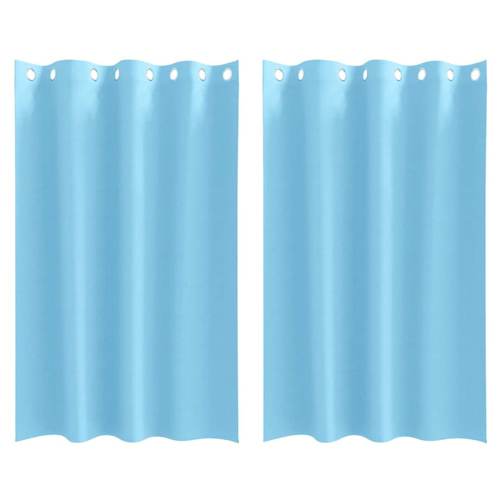 Mørklægningsgardiner med ringe 2 stk. Lyseblå 175 x 140 cm
