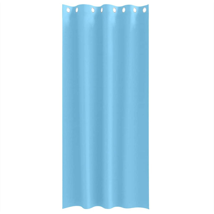 Mørklægningsgardiner med ringe 2 stk. Lyseblå 225 x 140 cm