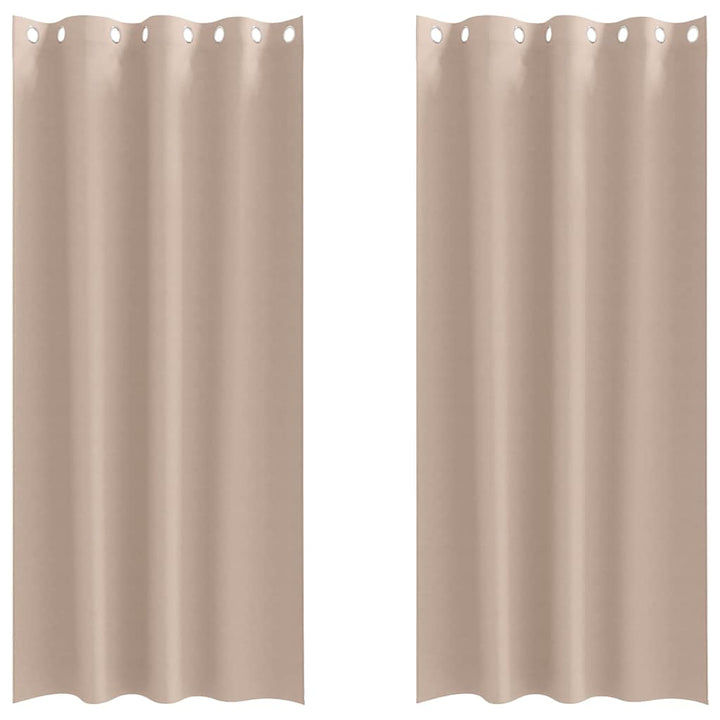 Mørklægningsgardiner med ringe 2 stk. Gråbrun 225 x 140 cm