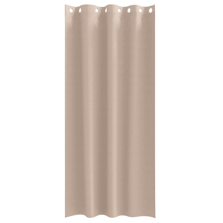 Mørklægningsgardiner med ringe 2 stk. Gråbrun 225 x 140 cm