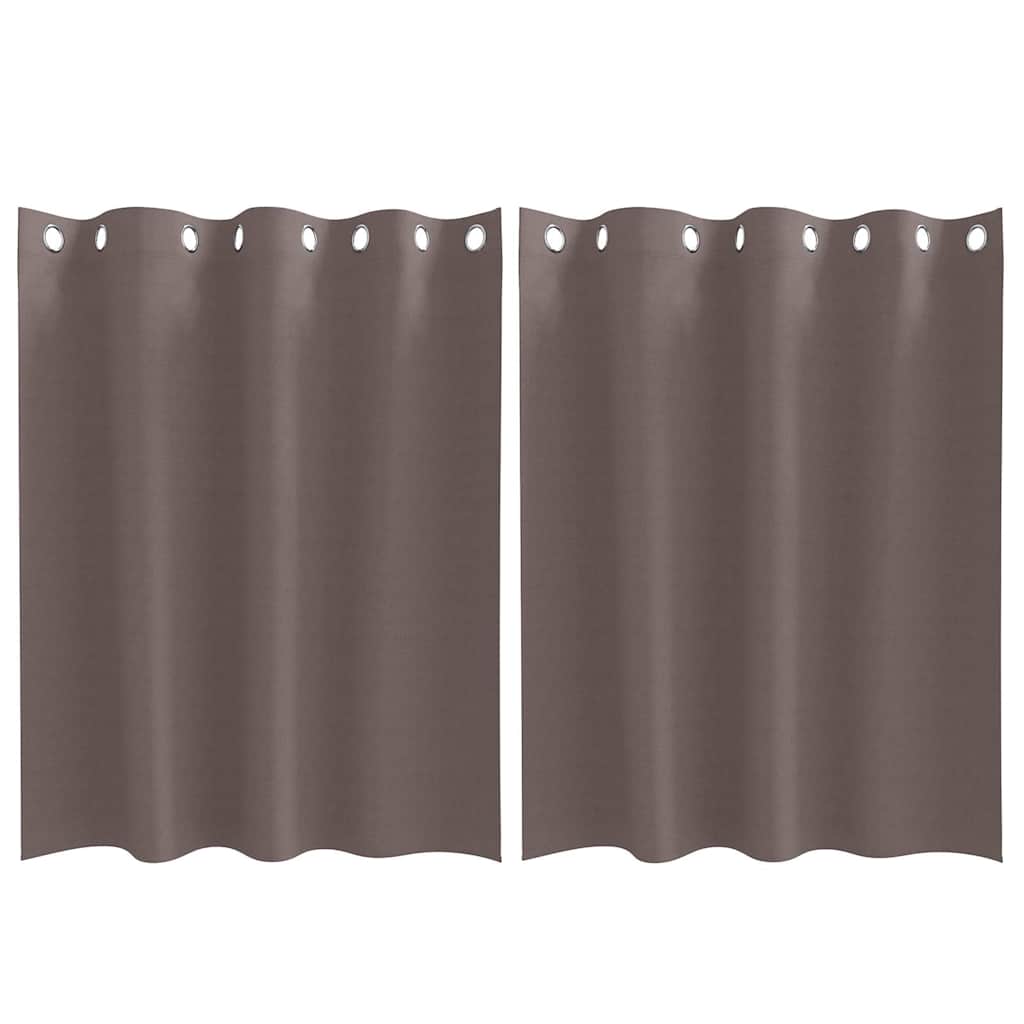 Mørklægningsgardiner med ringe 2 stk. Mørk Brun 140 x 140 cm