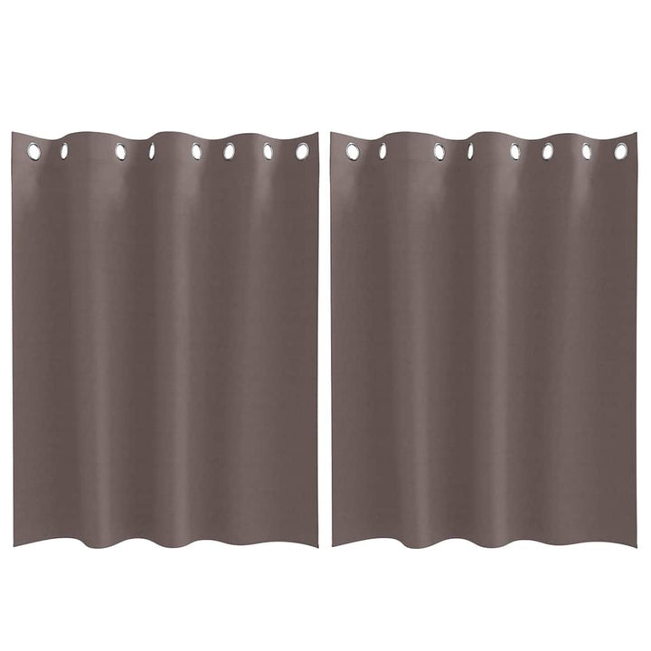 Mørklægningsgardiner med ringe 2 stk. Mørk Brun 140 x 140 cm