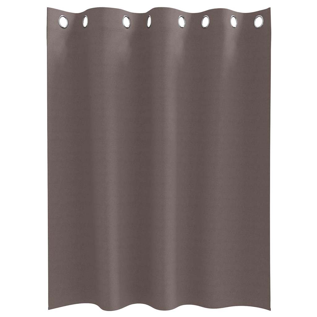 Mørklægningsgardiner med ringe 2 stk. Mørk Brun 140 x 140 cm