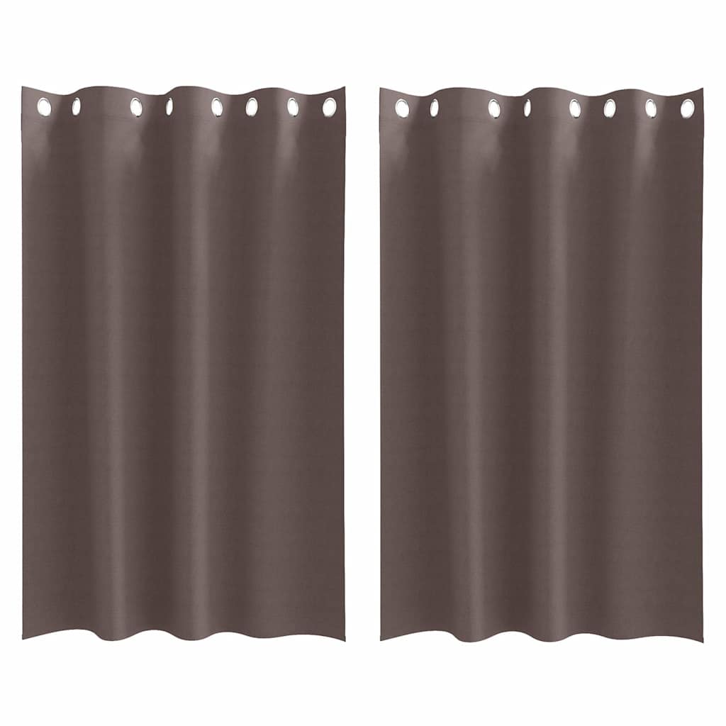 Mørklægningsgardiner med ringe 2 stk. Mørk Brun 175 x 140 cm