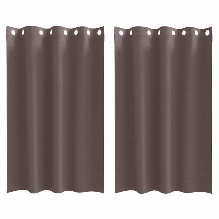 Mørklægningsgardiner med ringe 2 stk. Mørk Brun 175 x 140 cm
