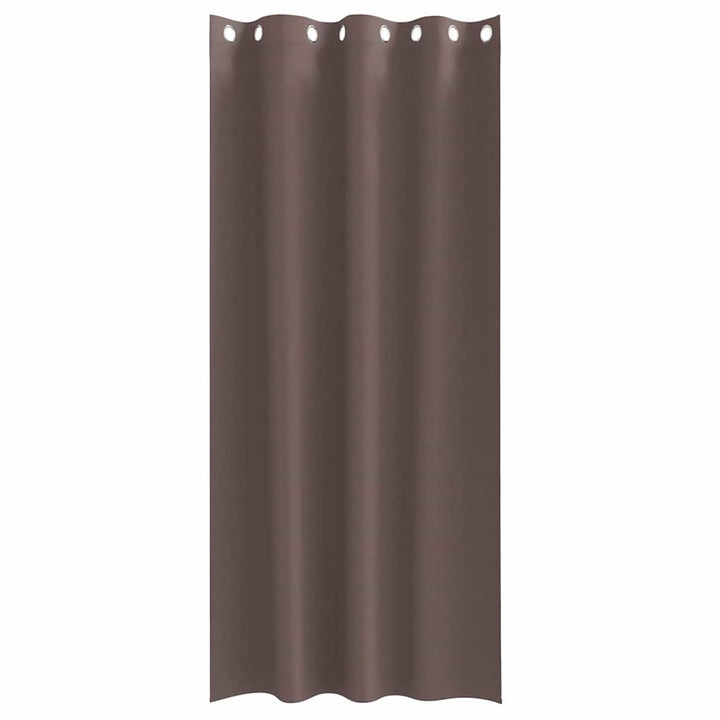 Mørklægningsgardiner med ringe 2 stk. Mørk Brun 225 x 140 cm