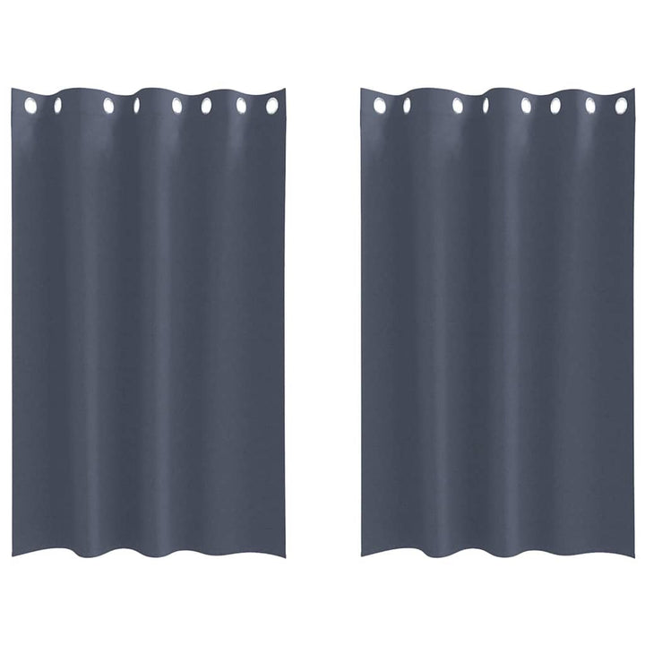 Mørklægningsgardiner med ringe 2 stk. Antracit 175 x 140 cm