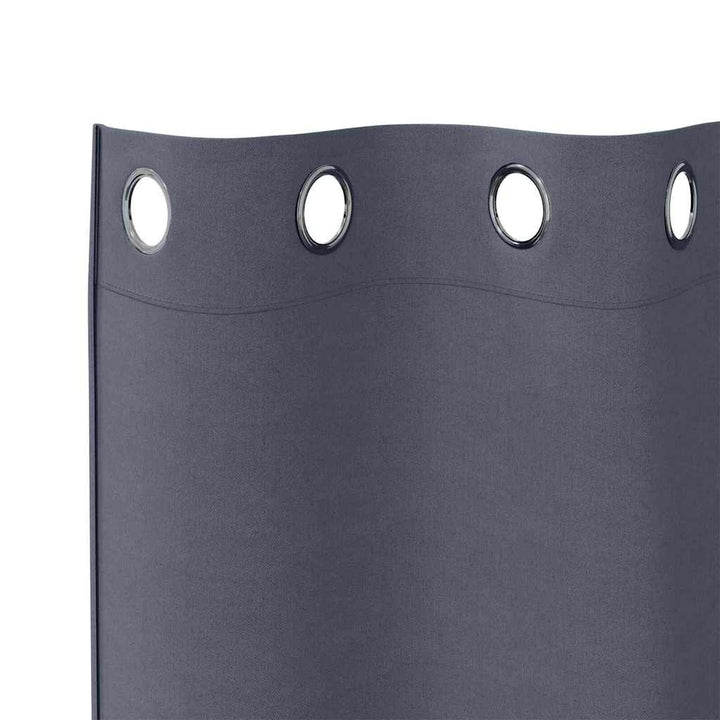 Mørklægningsgardiner med ringe 2 stk. Antracit 225 x 140 cm