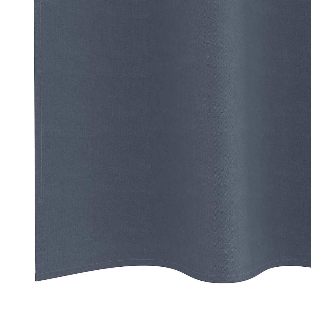 Mørklægningsgardiner med ringe 2 stk. Antracit 225 x 140 cm