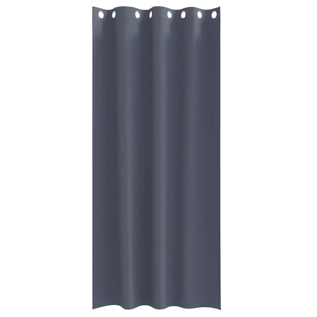 Mørklægningsgardiner med ringe 2 stk. Antracit 225 x 140 cm