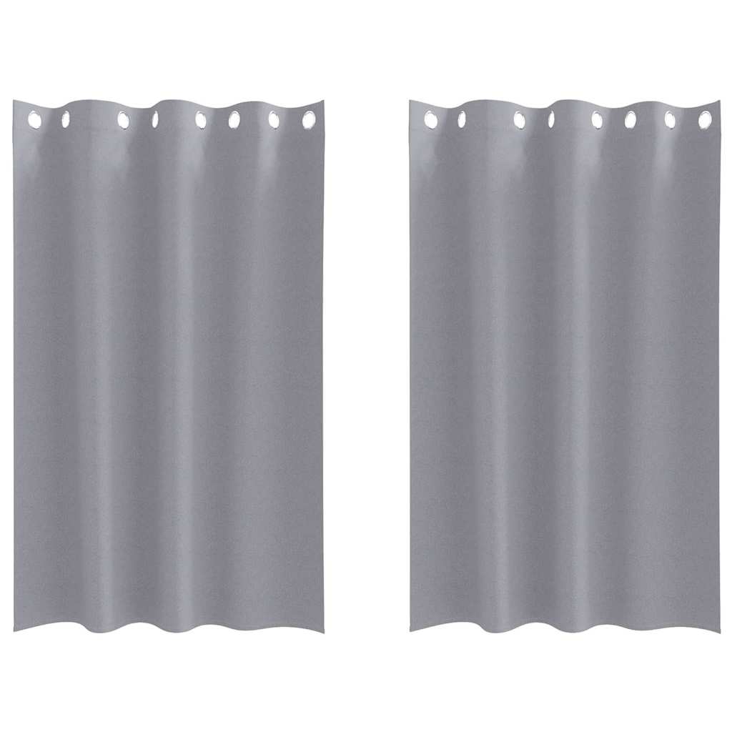 Mørklægningsgardiner med ringe 2 stk. Lysegrå 175 x 140 cm