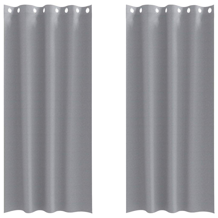 Mørklægningsgardiner med ringe 2 stk. Lysegrå 225 x 140 cm