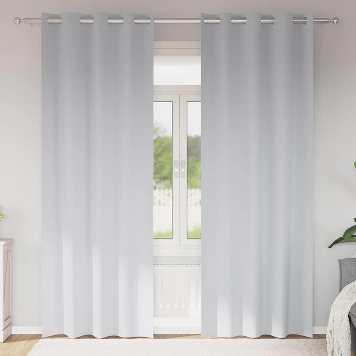 Mørklægningsgardiner med ringe 2 stk. Bleg Grå 225 x 140 cm