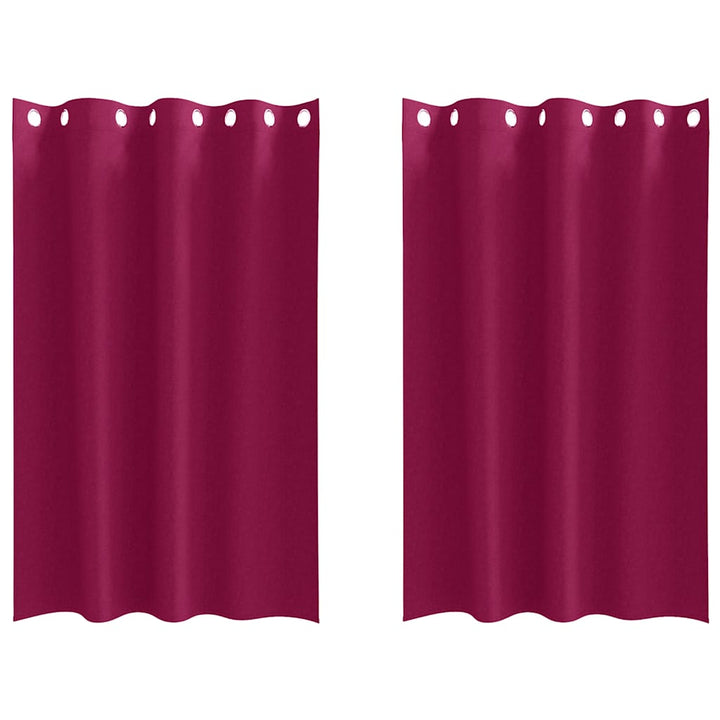 Mørklægningsgardiner med ringe 2 stk. Vinrød 175 x 140 cm