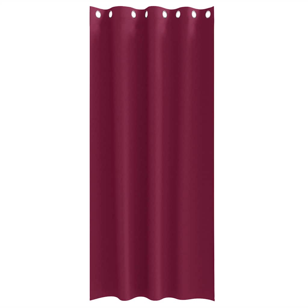 Mørklægningsgardiner med ringe 2 stk. Vinrød 260 x 140 cm