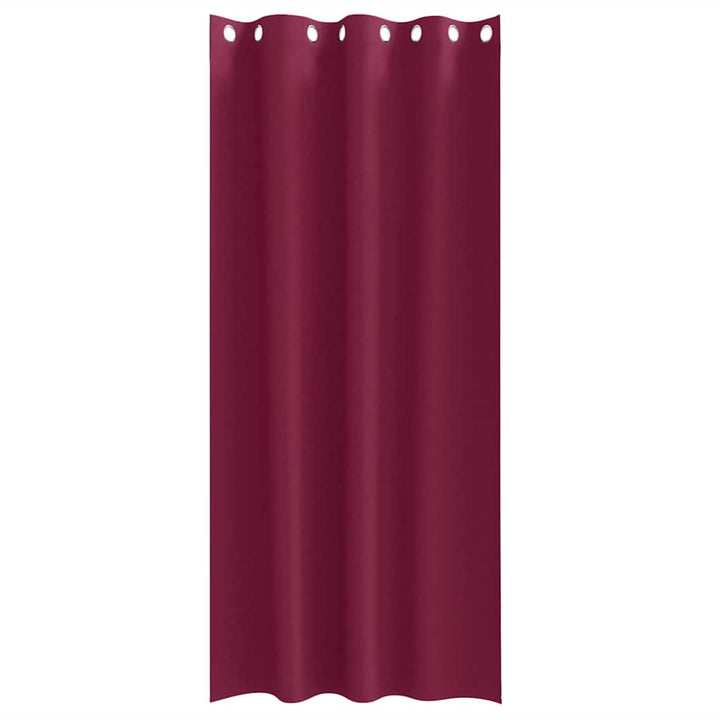 Mørklægningsgardiner med ringe 2 stk. Vinrød 260 x 140 cm