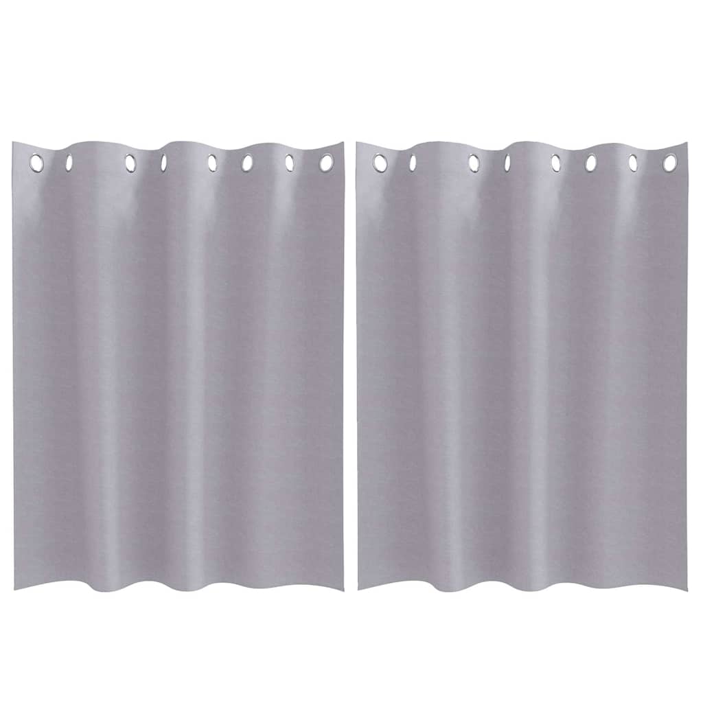 Mørklægningsgardiner med ringe 2 stk. Metal Grå 140 x 140 cm