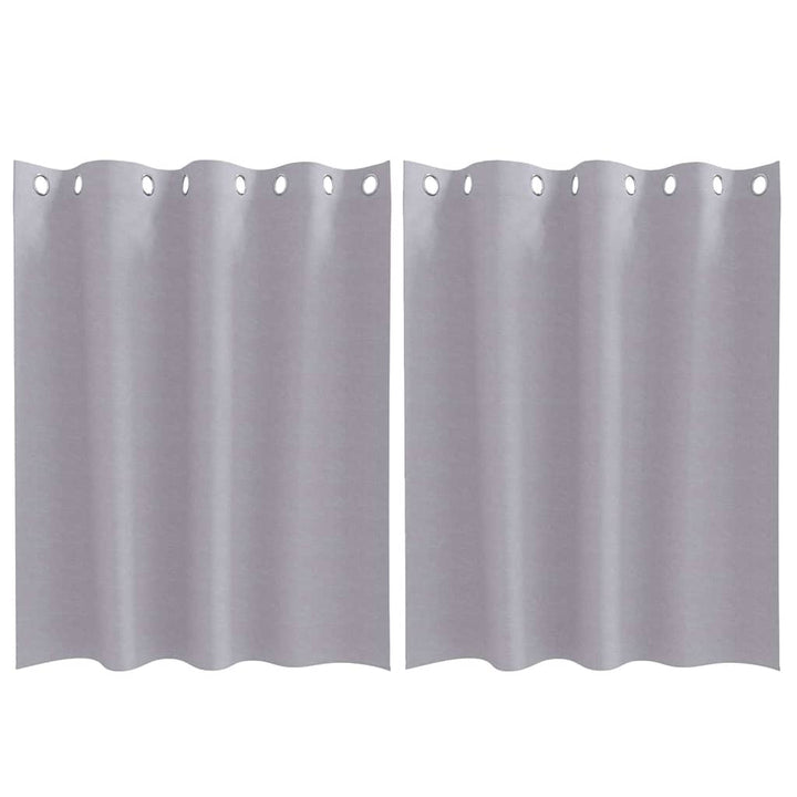Mørklægningsgardiner med ringe 2 stk. Metal Grå 140 x 140 cm