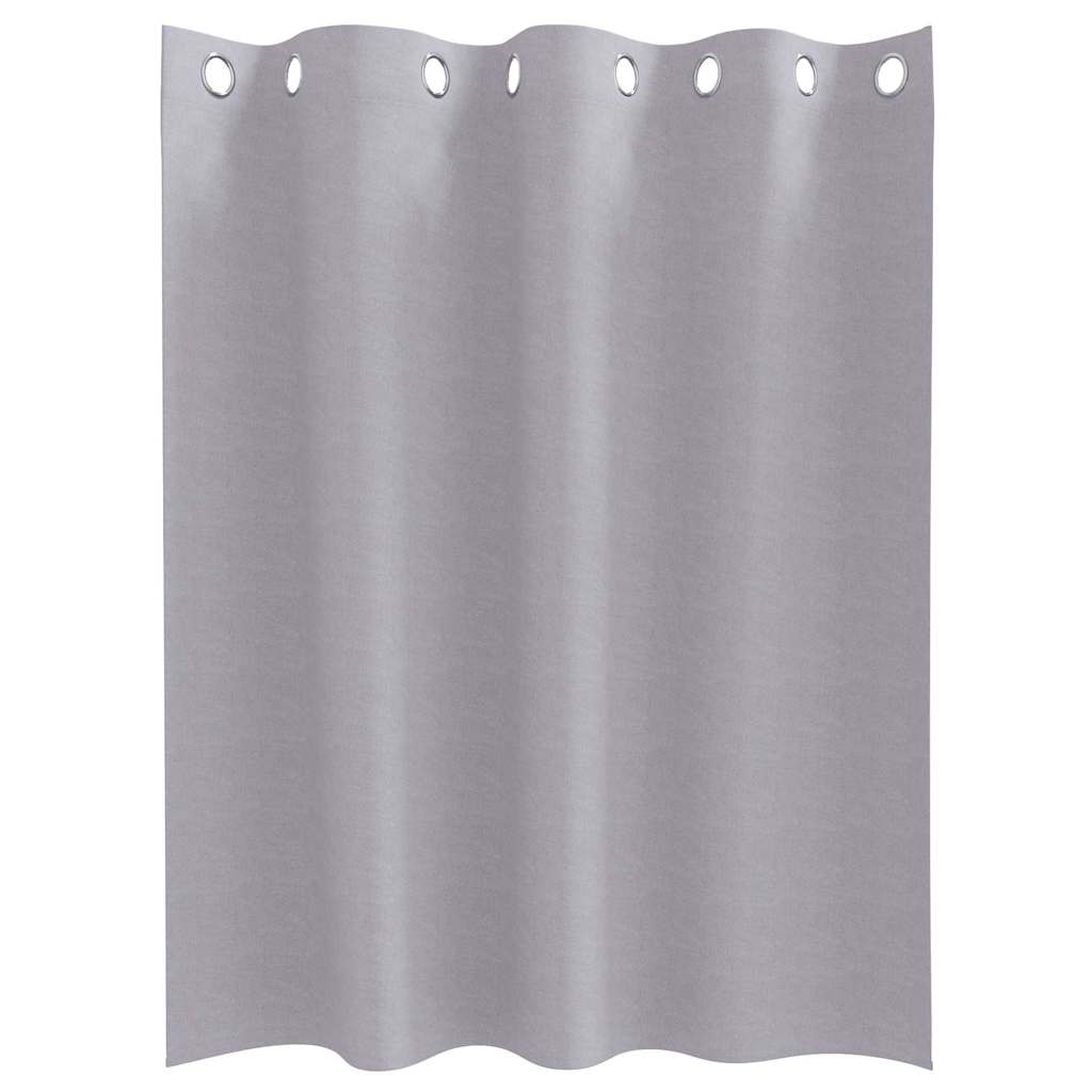 Mørklægningsgardiner med ringe 2 stk. Metal Grå 140 x 140 cm