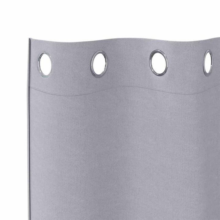Mørklægningsgardiner med ringe 2 stk. Metal Grå 225 x 140 cm