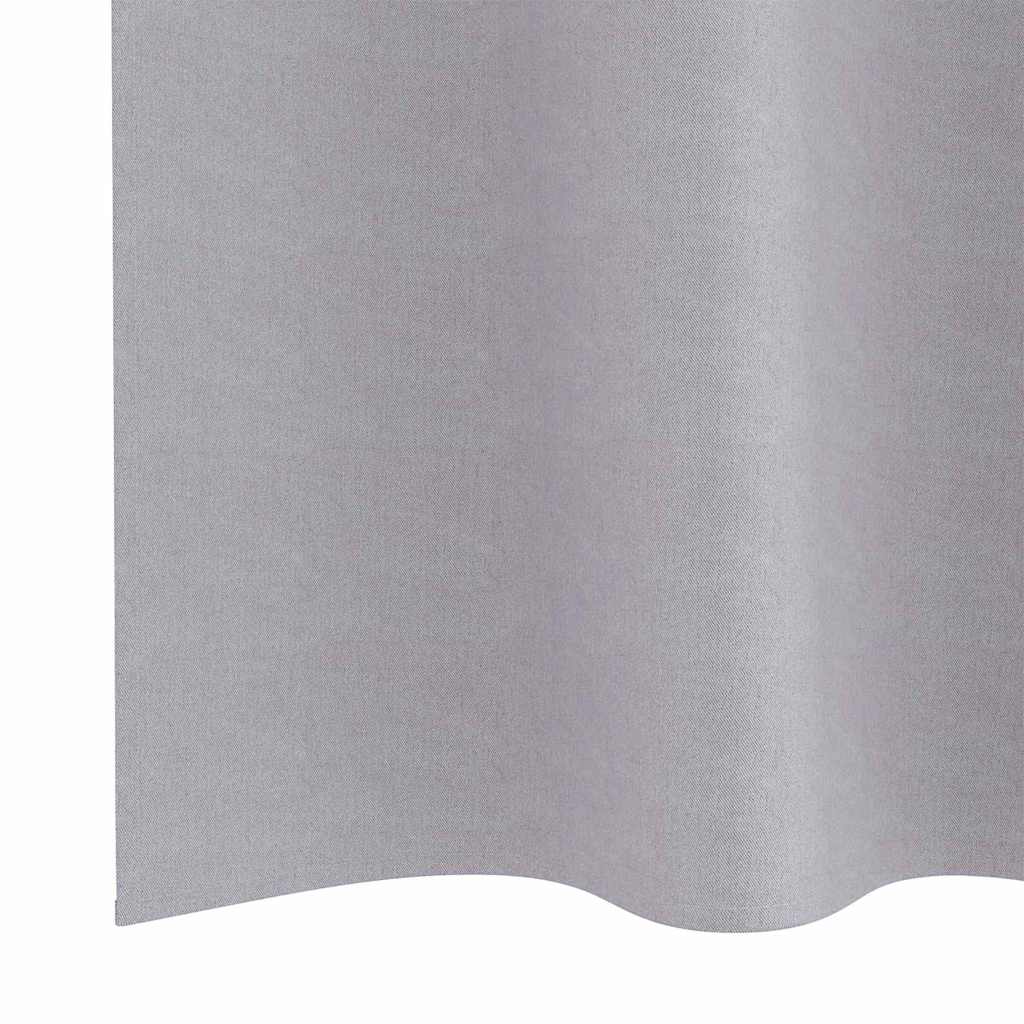 Mørklægningsgardiner med ringe 2 stk. Metal Grå 225 x 140 cm
