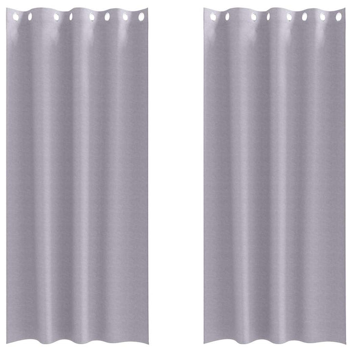 Mørklægningsgardiner med ringe 2 stk. Metal Grå 225 x 140 cm