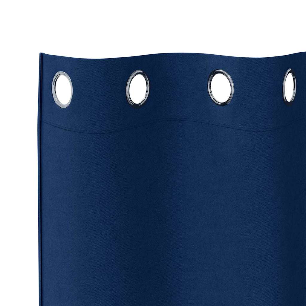 Mørklægningsgardiner med ringe 2 stk. Mørk blå 225 x 140 cm