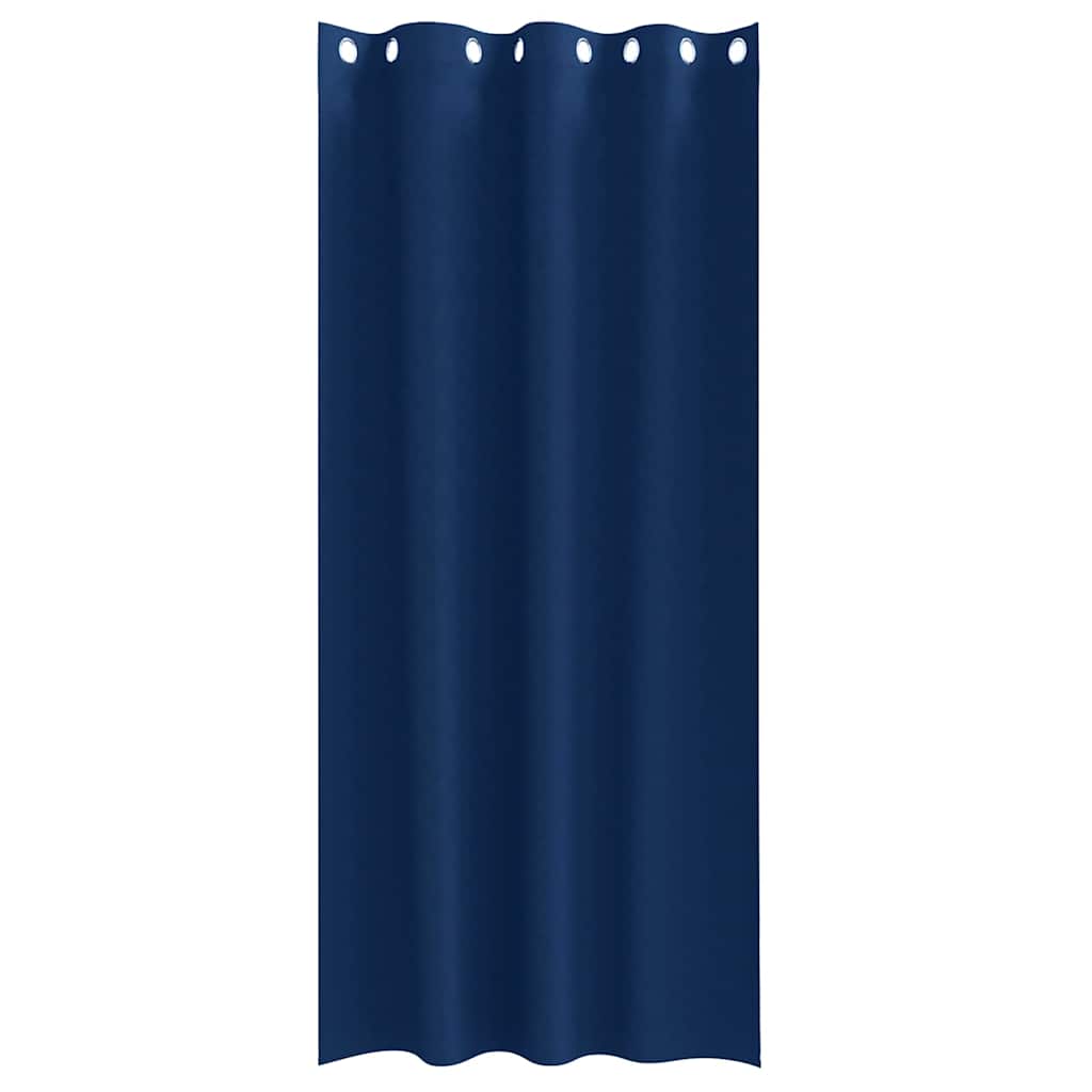 Mørklægningsgardiner med ringe 2 stk. Mørk blå 225 x 140 cm