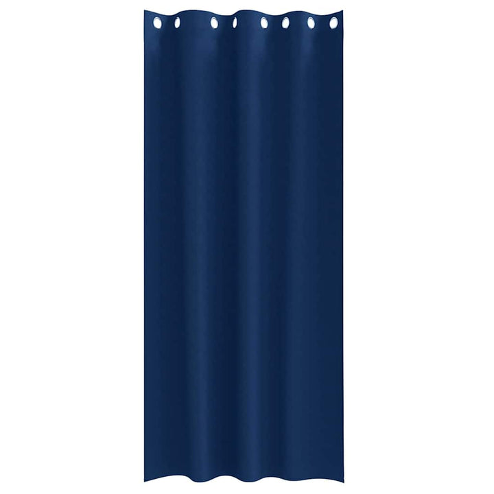 Mørklægningsgardiner med ringe 2 stk. Mørk blå 260 x 140 cm