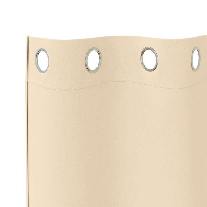 Mørklægningsgardiner med ringe 2 stk. Cremefarvet 140 x 140 cm