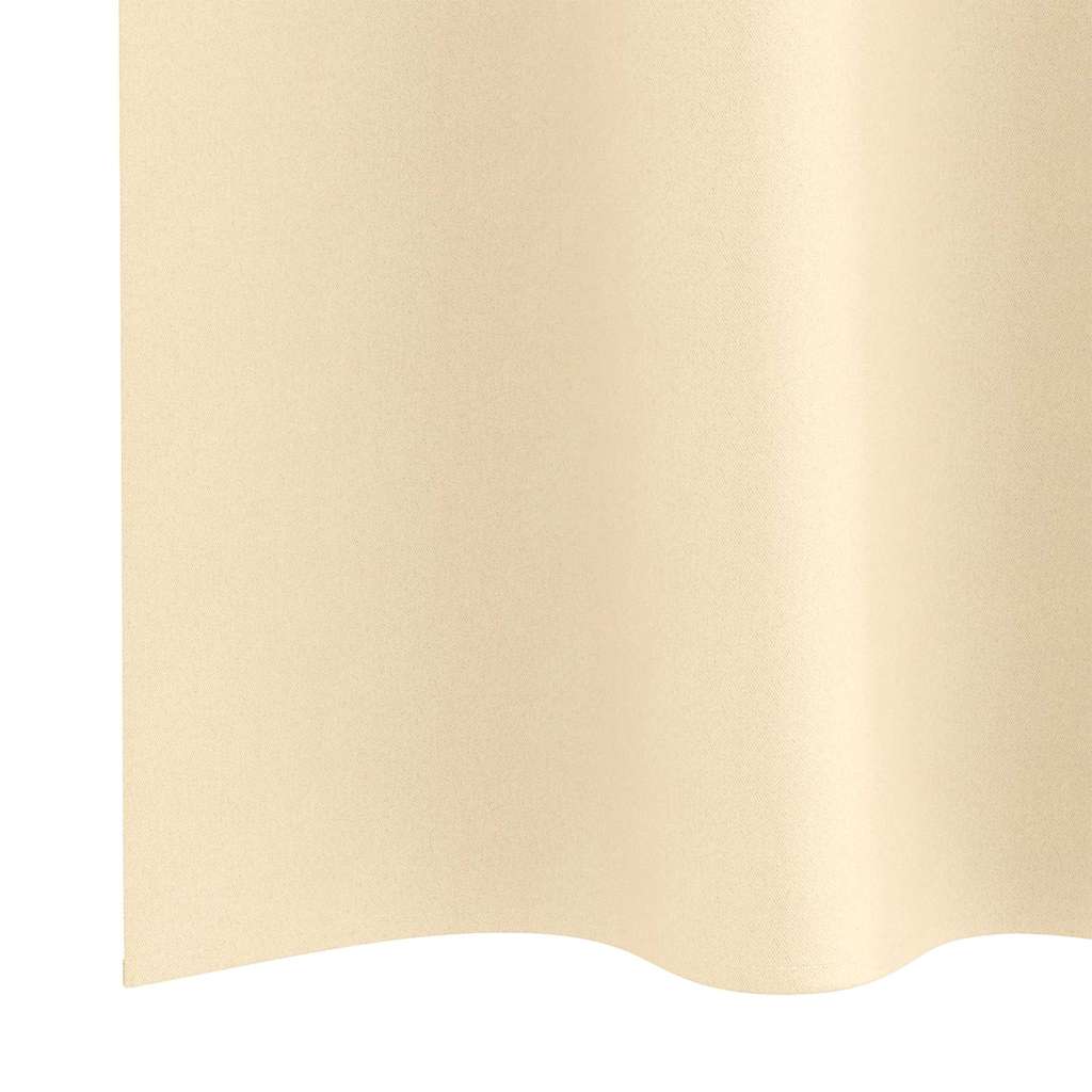 Mørklægningsgardiner med ringe 2 stk. Cremefarvet 140 x 140 cm