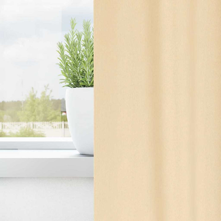 Mørklægningsgardiner med ringe 2 stk. Cremefarvet 140 x 140 cm