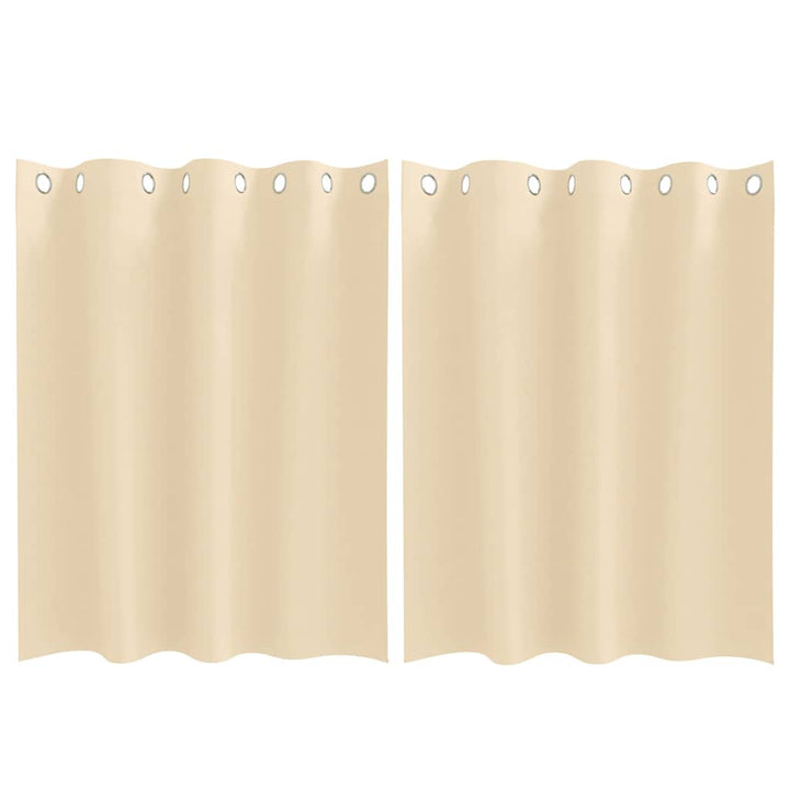 Mørklægningsgardiner med ringe 2 stk. Cremefarvet 140 x 140 cm