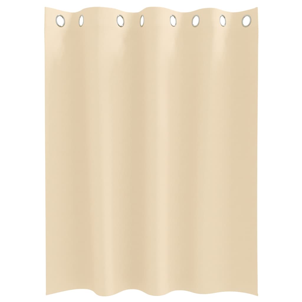 Mørklægningsgardiner med ringe 2 stk. Cremefarvet 140 x 140 cm